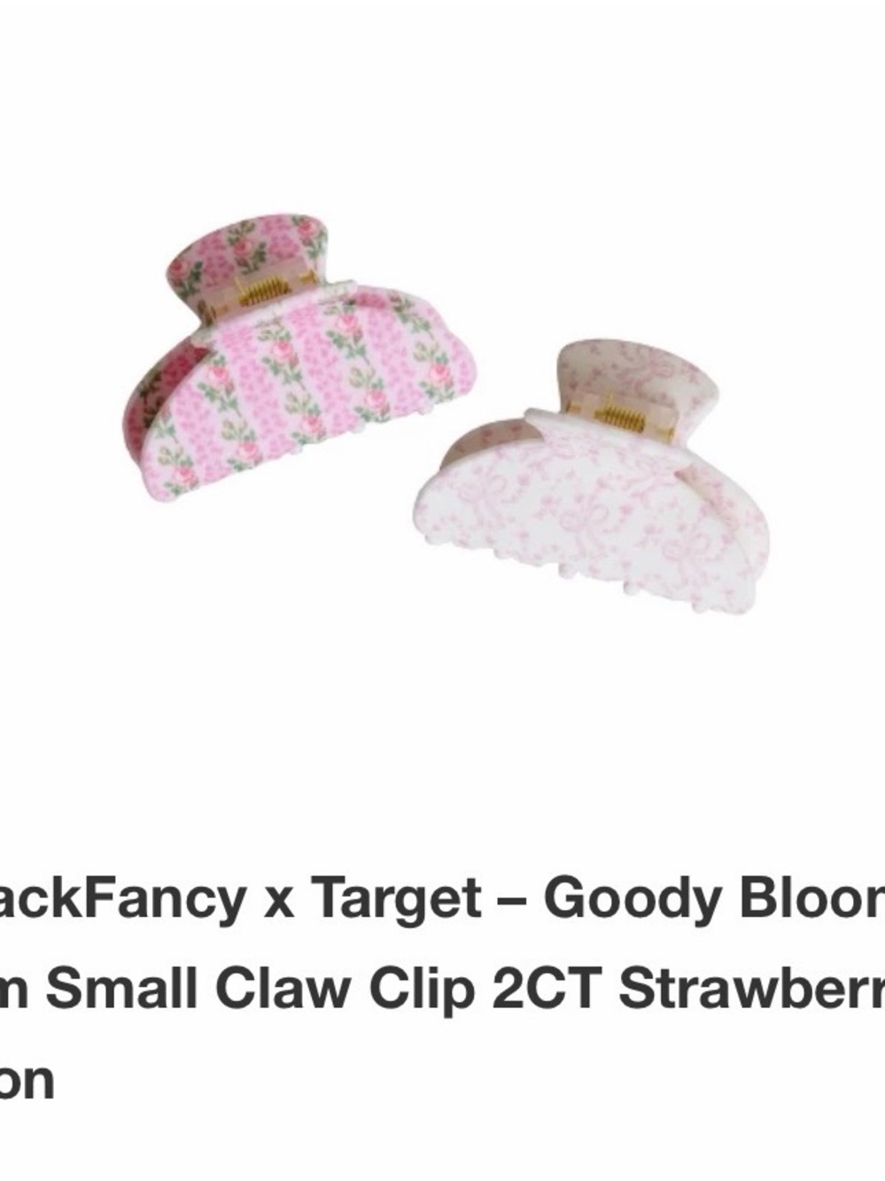 Loveshack Fancy X Target 
Pink Floral Small Claw Hair Clips - 2 Pack